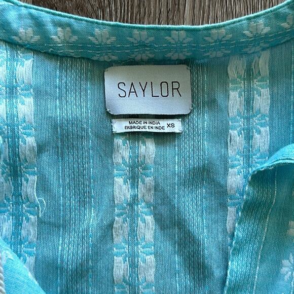 SAYLOR Rhoda Ruffle Tiered Mini Dress Size XS 100% Cotton Embroidered - Picture 3 of 6